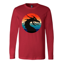 Load image into Gallery viewer, Retro Dragon Profile Unisex Long Sleeve T-Shirt, Extended Sizes Available, Free Shipping