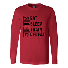 Load image into Gallery viewer, Eat Sleep Unisex Long Sleeve T-Shirt Extended Sizes Available Shipping Included