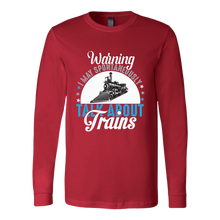 Load image into Gallery viewer, Talk About Trains Unisex Long Sleeve T-Shirt Extended Sizes Available Shipping Included