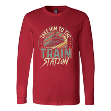 Load image into Gallery viewer, Take Him to the Train Station - Unisex Long Sleeve T-Shirt, Multi Colors, Extended Sizes, Shipping Included