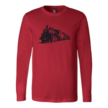 Load image into Gallery viewer, Locomotive Sketch Perspective - Unisex Long Sleeve T-Shirt, Multi Colors, Extended Sizes, Shipping Included