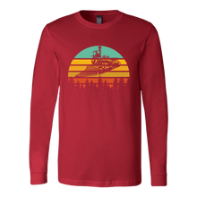 Load image into Gallery viewer, Retro Sunset Vintage Train - Unisex Long Sleeve T-Shirt, Multi Colors, Extended Sizes, Shipping Included