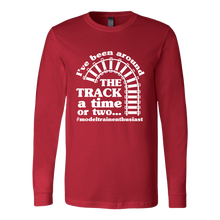 Load image into Gallery viewer, Been Around The Track Unisex Long Sleeve T-Shirt Extended Sizes Available Shipping Included
