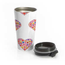 Load image into Gallery viewer, Travel Mug HEART EMOTICONS 15 oz Insulated Shipping Included