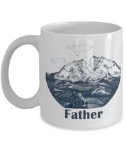 Load image into Gallery viewer, FATHER Mountain Sketch Family Mug 11oz/15oz Shipping Included