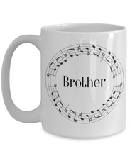 Load image into Gallery viewer, Brother Music Wreath Mug 11oz/15oz Shipping Included
