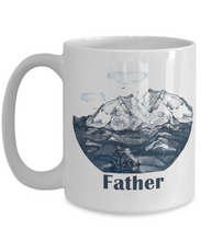 Load image into Gallery viewer, FATHER Mountain Sketch Family Mug 11oz/15oz Shipping Included