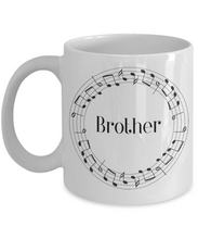 Load image into Gallery viewer, Brother Music Wreath Mug 11oz/15oz Shipping Included
