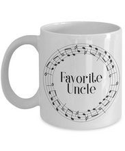 Load image into Gallery viewer, Favorite Uncle Music Wreath Mug 11oz/15oz Shipping Included
