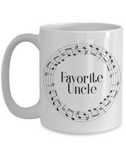 Load image into Gallery viewer, Favorite Uncle Music Wreath Mug 11oz/15oz Shipping Included