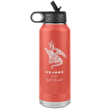Load image into Gallery viewer, Dragon is My Spirit Animal 32oz Insulated Water Bottle, Laser Etched, Multi Colors, Shipping Included