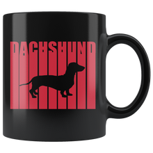 Load image into Gallery viewer, Retro Cool Dachshund Black Mug, 11 oz, Multiple Colors - Shipping Included