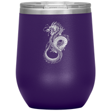 Load image into Gallery viewer, Chinese Art Dragon 12oz Insulated Wine Tumbler, Laser Etched, Multi Colors, Shipping Included