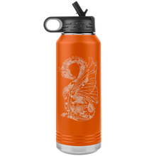 Load image into Gallery viewer, Dragon Tattoo Inspired 32oz Insulated Water Bottle, Laser Etched, Multi Colors, Shipping Included