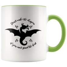 Load image into Gallery viewer, Don't Wake the Dragon 11oz Accent Color Mug, Multi Colors, Shipping Included