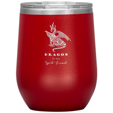 Load image into Gallery viewer, Dragon is My Spirit Animal 12 oz Insulated Wine Tumbler, Laser Etched, Multi-Colors, Shipping Included