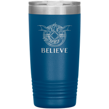 Load image into Gallery viewer, Dragon - BELIEVE, 20 oz Insulated Travel Tumbler, Laser Etched, Multi Colors, Shipping Included