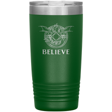 Load image into Gallery viewer, Dragon - BELIEVE, 20 oz Insulated Travel Tumbler, Laser Etched, Multi Colors, Shipping Included