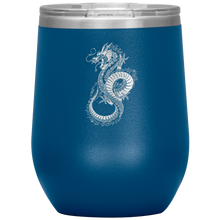 Load image into Gallery viewer, Chinese Art Dragon 12oz Insulated Wine Tumbler, Laser Etched, Multi Colors, Shipping Included