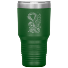 Load image into Gallery viewer, Tattoo Inspired Dragon Design, 30oz Insulated Travel Tumbler, Laser Etched, Multi Colors, Shipping Included