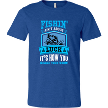 Load image into Gallery viewer, Fishin' Ain't About Luck Men's Unisex T-Shirt, Multi Colors, Extended Sizes, Shipping Included