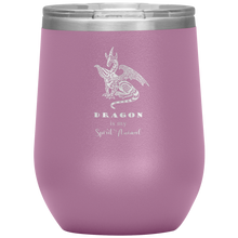 Load image into Gallery viewer, Dragon is My Spirit Animal 12 oz Insulated Wine Tumbler, Laser Etched, Multi-Colors, Shipping Included
