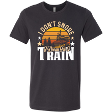Load image into Gallery viewer, I Don't Snore I Dream I'm a Train Mens T-Shirt, Multiple Colors, Extended Sizes, Shipping Included