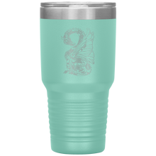 Load image into Gallery viewer, Tattoo Inspired Dragon Design, 30oz Insulated Travel Tumbler, Laser Etched, Multi Colors, Shipping Included