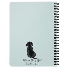 Load image into Gallery viewer, Black & Tan Doxie Vector Drawing - Spiral Notebook, Shipping Included
