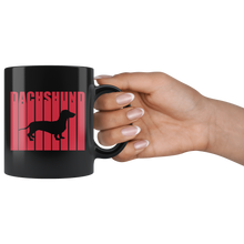 Load image into Gallery viewer, Retro Cool Dachshund Black Mug, 11 oz, Multiple Colors - Shipping Included