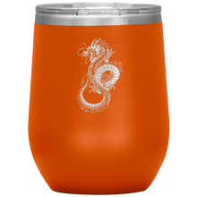 Load image into Gallery viewer, Chinese Art Dragon 12oz Insulated Wine Tumbler, Laser Etched, Multi Colors, Shipping Included