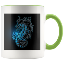 Load image into Gallery viewer, Magical Blue Dragon 11oz Accent Color Ceramic Mug, Multi Colors, Free Shipping