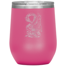 Load image into Gallery viewer, Tattoo Inspired Dragon Design 12oz Insulated Wine Tumbler, Laser Etched, Multi Colors, Shipping Included