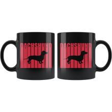 Load image into Gallery viewer, Retro Cool Dachshund Black Mug, 11 oz, Multiple Colors - Shipping Included