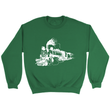 Load image into Gallery viewer, Distressed Old Steam Train Unisex Sweat Shirt Multi Colors Extended Sizes Shipping Included