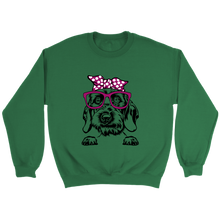 Load image into Gallery viewer, Wirehair Dachshund With Glasses Unisex Sweatshirt Multi Color Extended Sizes Free Shipping