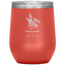 Load image into Gallery viewer, Dragon is My Spirit Animal 12 oz Insulated Wine Tumbler, Laser Etched, Multi-Colors, Shipping Included
