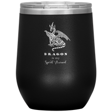 Load image into Gallery viewer, Dragon is My Spirit Animal 12 oz Insulated Wine Tumbler, Laser Etched, Multi-Colors, Shipping Included