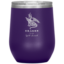 Load image into Gallery viewer, Dragon is My Spirit Animal 12 oz Insulated Wine Tumbler, Laser Etched, Multi-Colors, Shipping Included