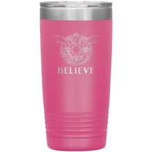 Load image into Gallery viewer, Dragon - BELIEVE, 20 oz Insulated Travel Tumbler, Laser Etched, Multi Colors, Shipping Included