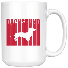 Load image into Gallery viewer, Retro Cool Dachshund Text Mug, 15 oz, Multiple Colors - Free Shipping