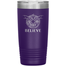 Load image into Gallery viewer, Dragon - BELIEVE, 20 oz Insulated Travel Tumbler, Laser Etched, Multi Colors, Shipping Included