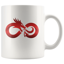 Load image into Gallery viewer, Red Dragon Infinity, 11oz & 15oz White Ceramic Mug Options, Free Shipping