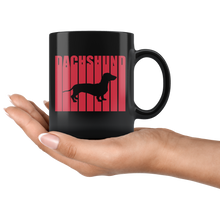 Load image into Gallery viewer, Retro Cool Dachshund Black Mug, 11 oz, Multiple Colors - Shipping Included