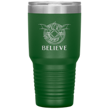 Load image into Gallery viewer, Dragon - BELIEVE, 30oz Insulated Travel Tumbler, Laser Etched, Multi Colors, Shipping Included