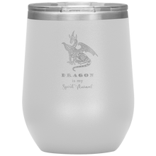 Load image into Gallery viewer, Dragon is My Spirit Animal 12 oz Insulated Wine Tumbler, Laser Etched, Multi-Colors, Shipping Included