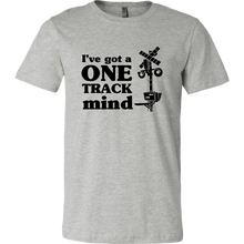 Load image into Gallery viewer, One Track Mind (Trains) - Unisex/Mens T-Shirt, Multiple Colors, Extended Sizes, Shipping Included