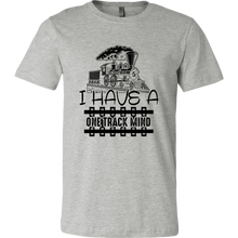 Load image into Gallery viewer, One Track Mind (Trains) - Unisex Mens T-Shirt, Multiple Colors, Extended Sizes, Shipping Included
