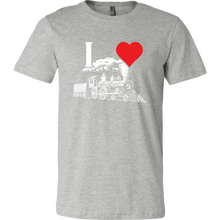 Load image into Gallery viewer, I Heart Trains Mens T Shirt, Multiple Colors, Extended Sizes, Shipping Included