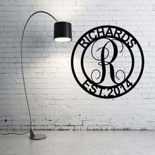 Load image into Gallery viewer, BREEZY Monogram and Custom Text Steel Sign, Multiple Colors and Sizes